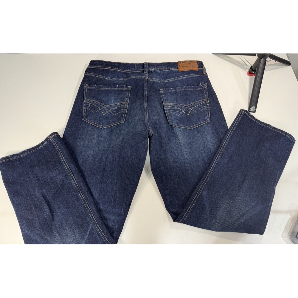 Seven7 Jeans Mens 36x30 Straight Fit Dark Wash Stretch Denim Classic Casual